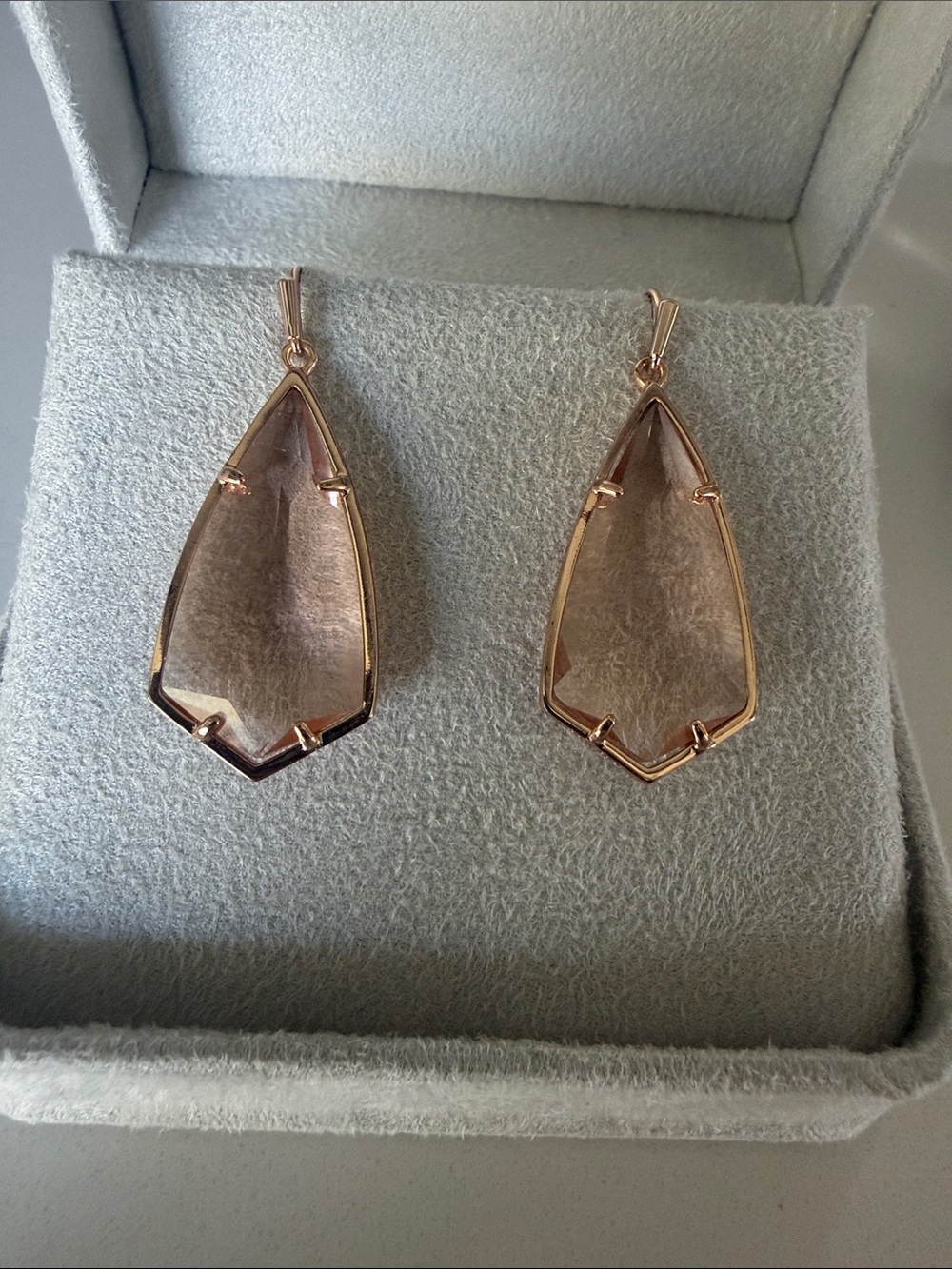 Kendra Scott Rose Gold Pink Teardrop Earrings